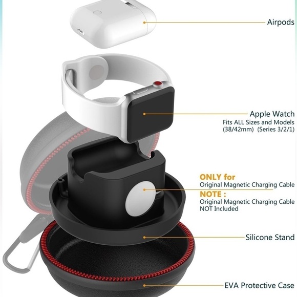 Storage Box,  charging dock for Apple Watch stand, travel dock storage hard case - Picture 8 of 8